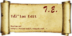 Tálas Edit névjegykártya