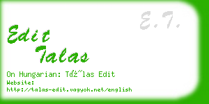 edit talas business card